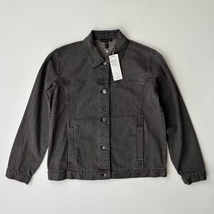 Eileen Fisher Nwt Organic Cotton Stretch Carbon Gray Denim Jean Jacket XXS 2XS